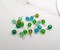 Green Czech Glass Bead Charms, 10 pc 6mm Faceted Bead Dangle Charms, Adorabilites